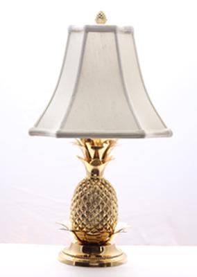 Eurocraft Brass Pineapple Lamp-Off White 